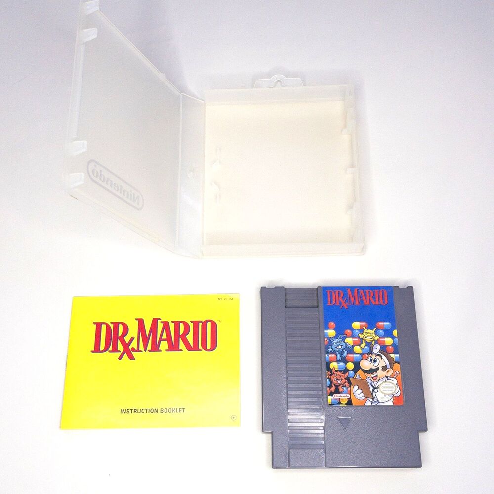 Dr. Mario (Nintendo NES) Authentic Game Cartridge with Manual & Clamshell Case